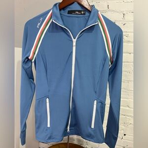 RLX Ralph Lauren Blue Full Zip Track Jacket Stripe Athletic Workout Size XS